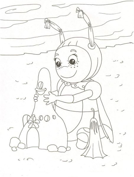 Лунтик раскраска Мила