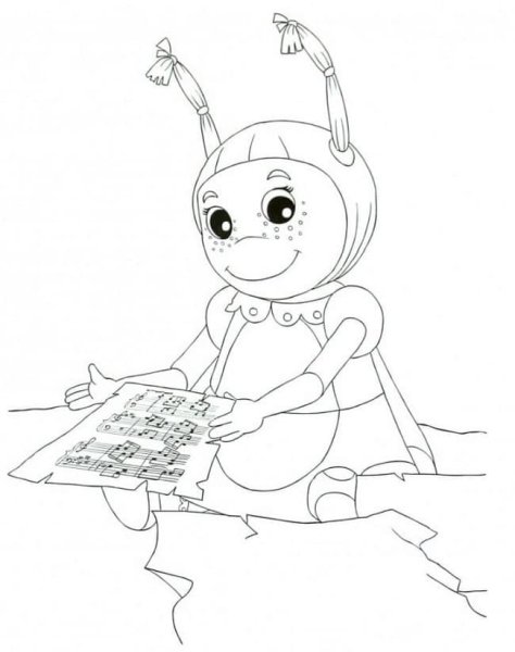 Лунтик раскраска Мила