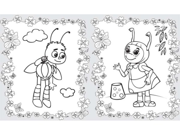 Лунтик раскраска Пчеленок