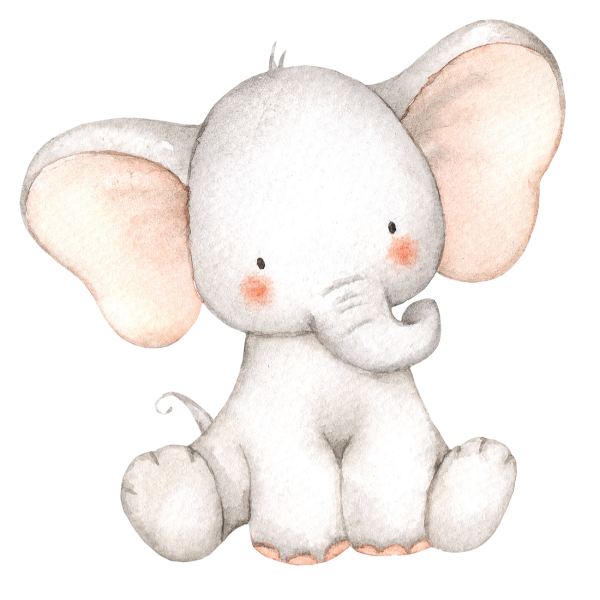 Слоненок акварель