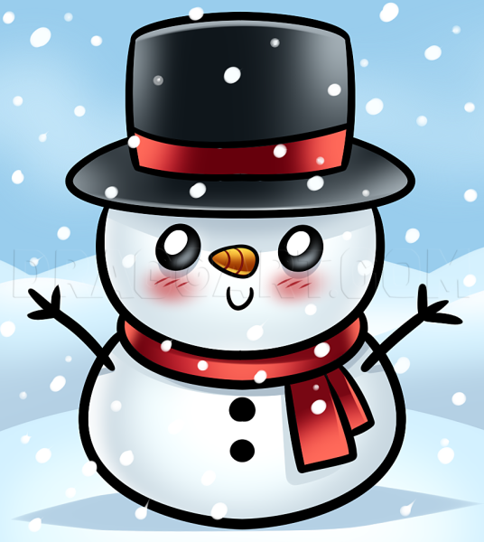 Нарисовать снеговика