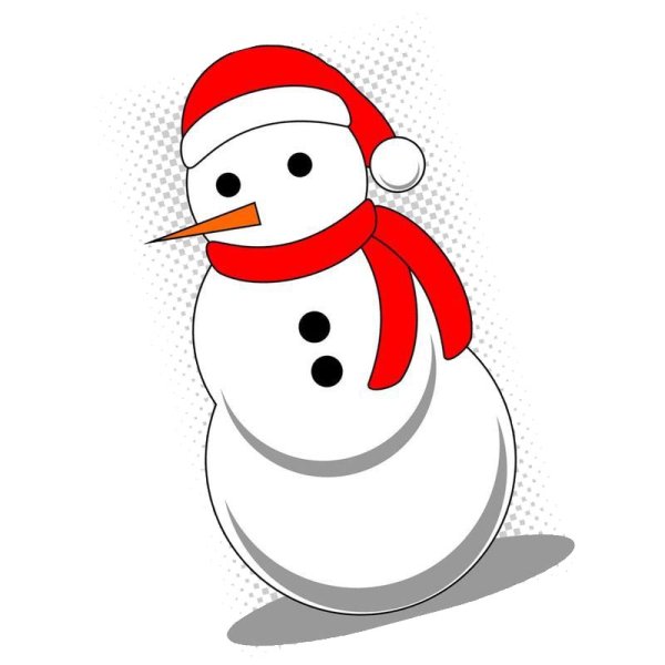 Снеговик для срисовки