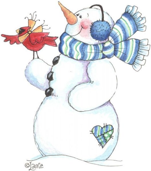 Смешные Снеговики рисунки на новый год
