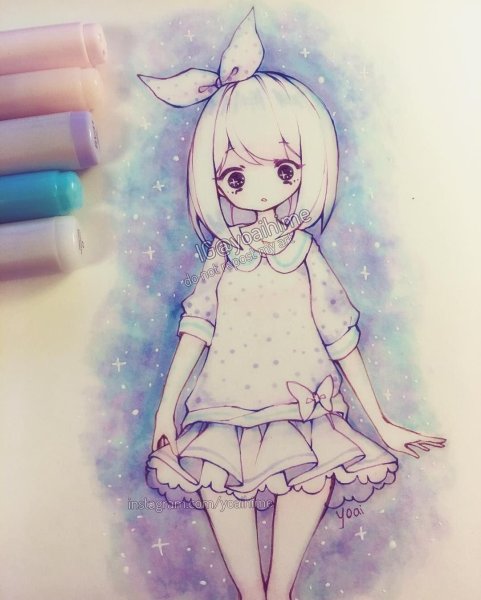 Милые легкие рисуночки аниме