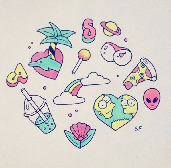 Маленькие рисунки разноцветные