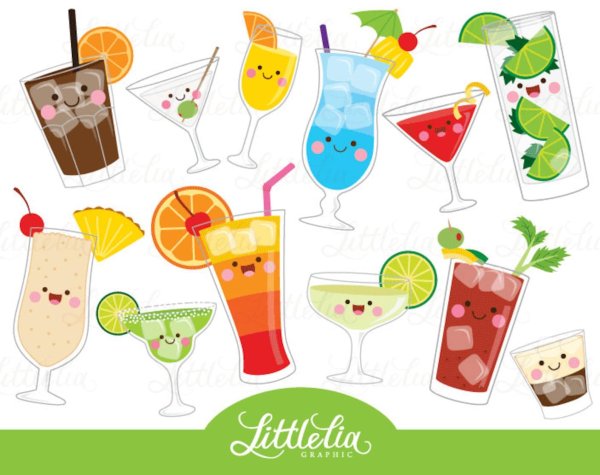 Наклейки милые коктейли
