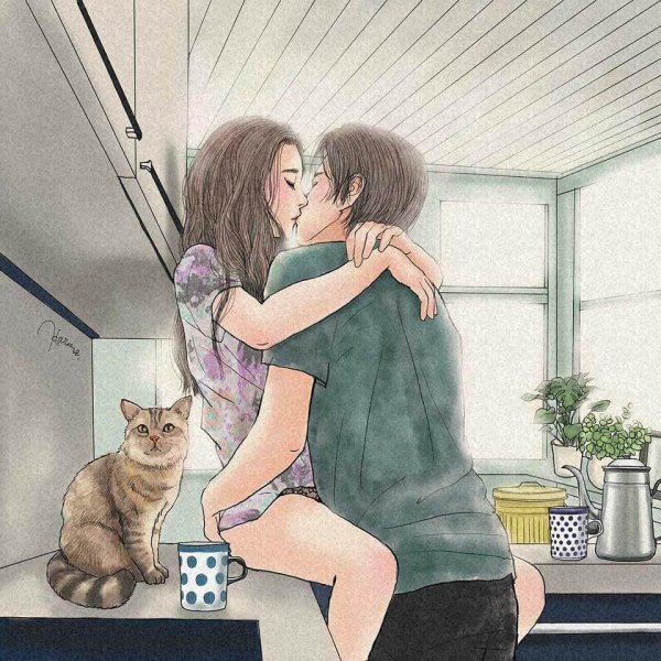 Парень и девушка мультяшки