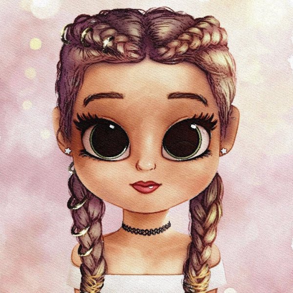 Милые нарисованные девочки