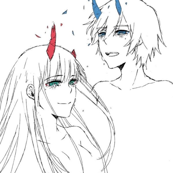 Раскраска аниме с рожками