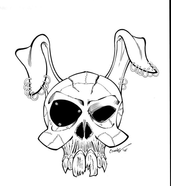 Череп мультяшный тату