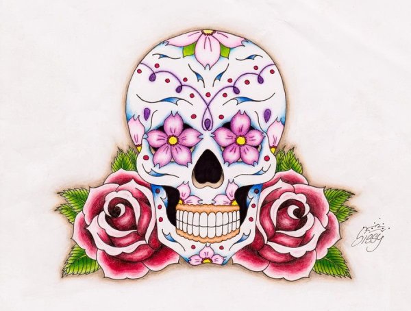 Сахарный череп розы