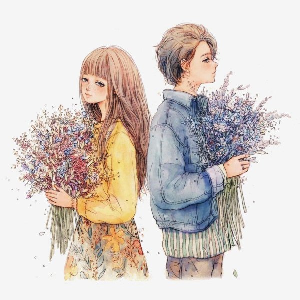 Мальчик и девочка для срисовки