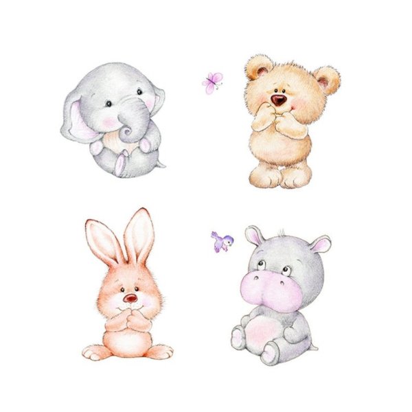 Акварельные зверюшки для детей