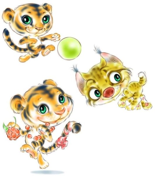 Милые мультяшные лисята