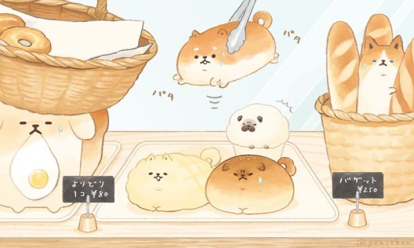 Котики и еда аниме