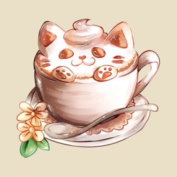 Котики еда арт