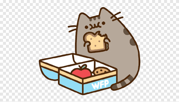 Кот Пушин с едой