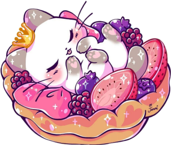 Кавайные котики с едой