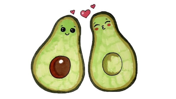 Милые картинки нарисованные для двоих авокадо