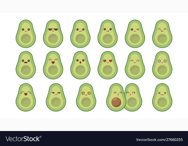 Милые наклейки авокадо