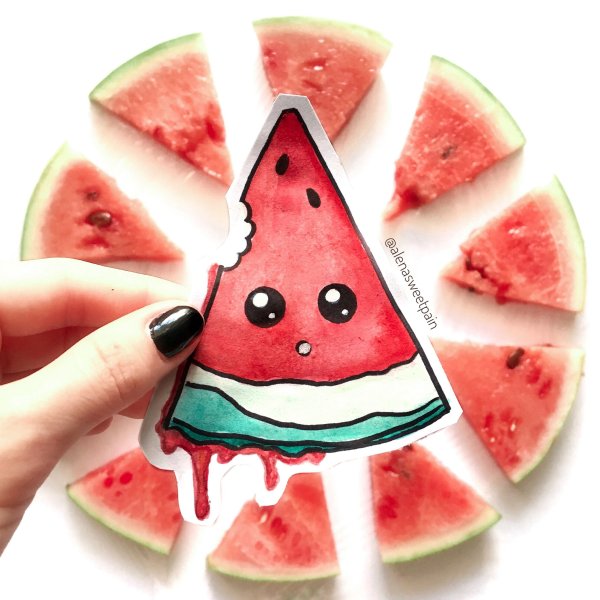 Арбузная долька с глазками