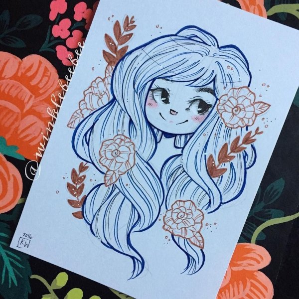 Красивые девочки в скетчбук