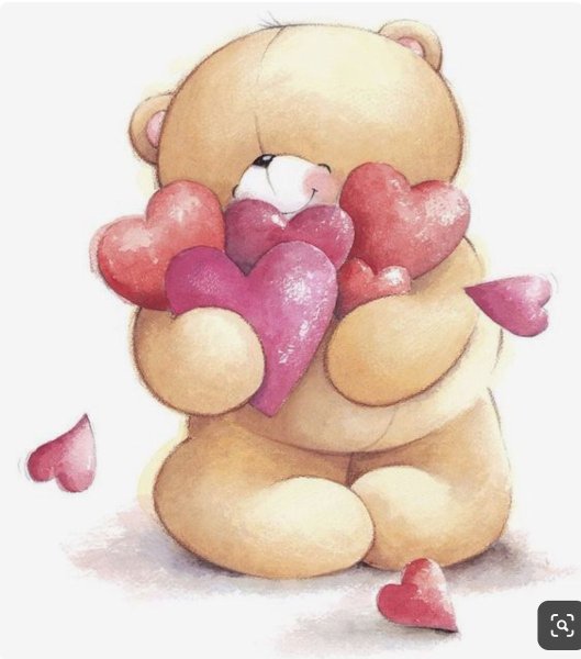 Мишка держит сердечко