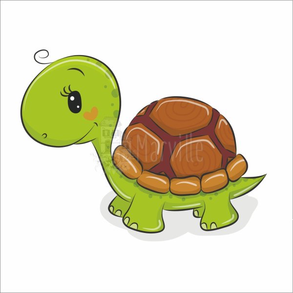 Милая черепашка мультяшная