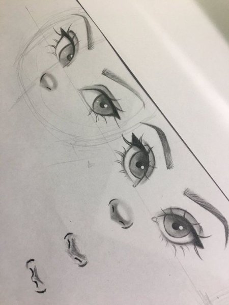 Рисунки для скетчбука глаза нос губы