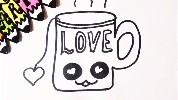 Милые рисунки для срисовки чашки