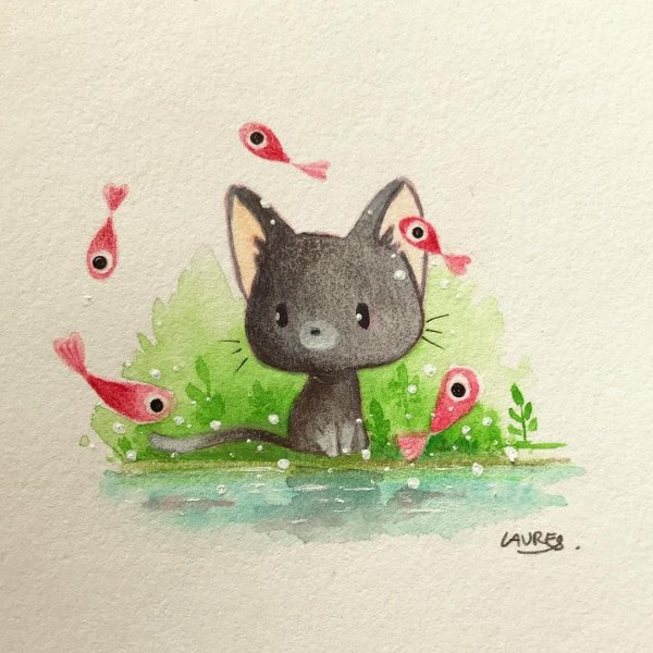 Животные в скетчбук маркерами