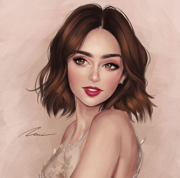 Лили Коллинз арт