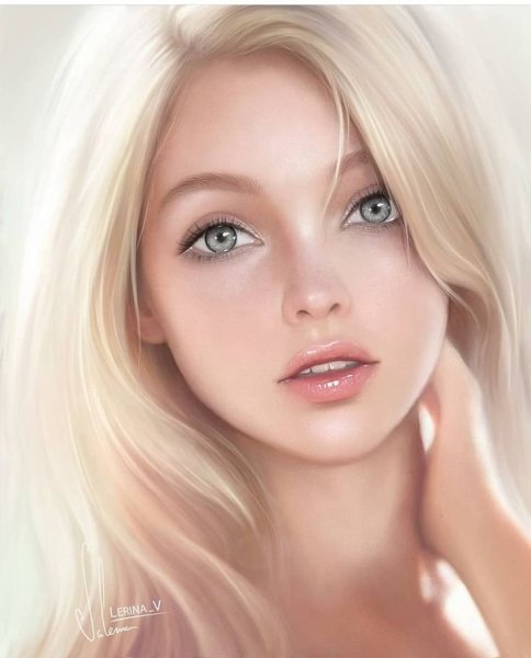 Девушка блондинка арт
