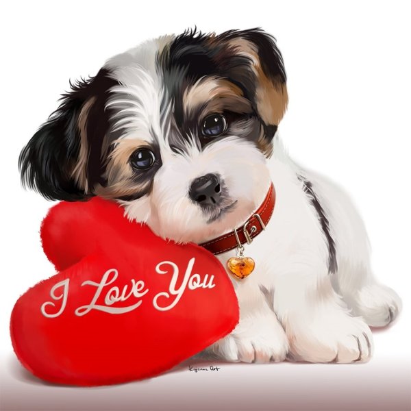 Щенок с сердечком