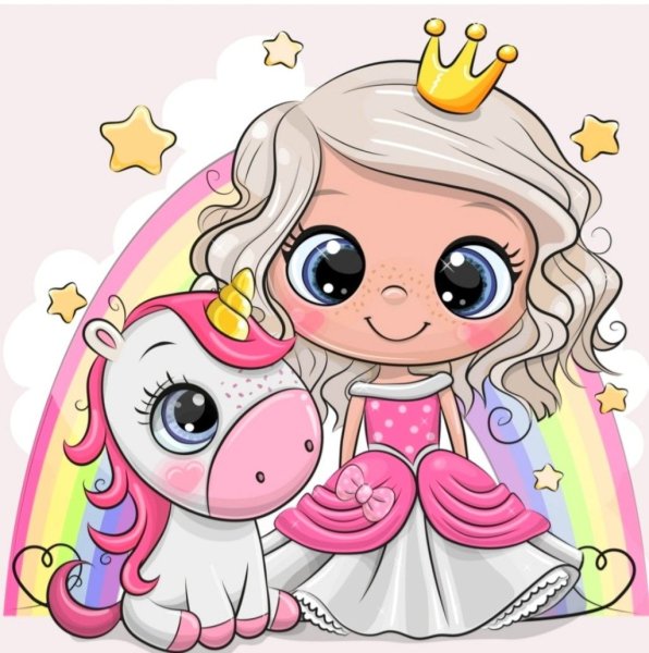Принцесса с единорожкой