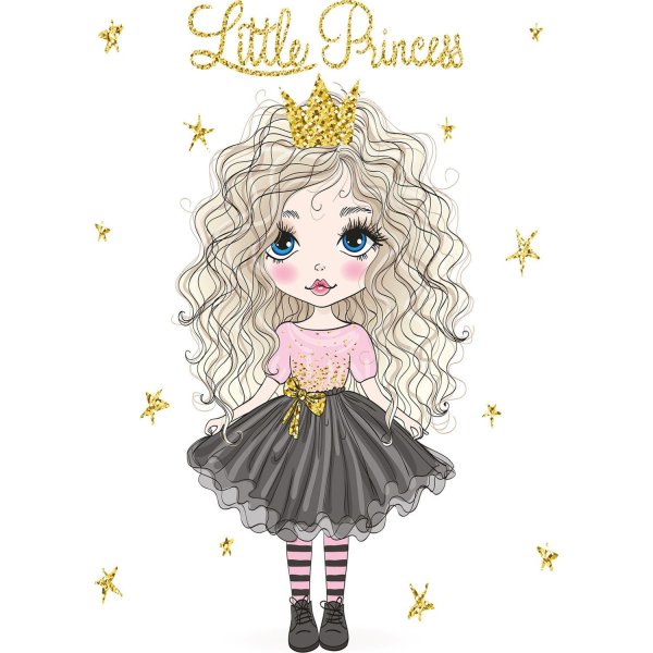 Нарисованная маленькая принцесса с короной