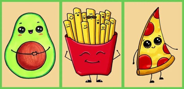 Маленькие рисуночки еды