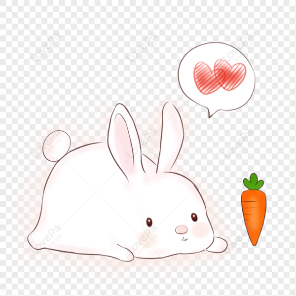 Милый заяц с морковкой