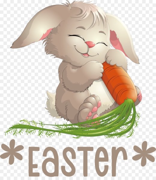 Зайчик обнимает морковку