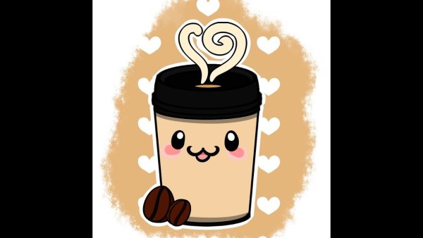 Милое кофе для срисовки