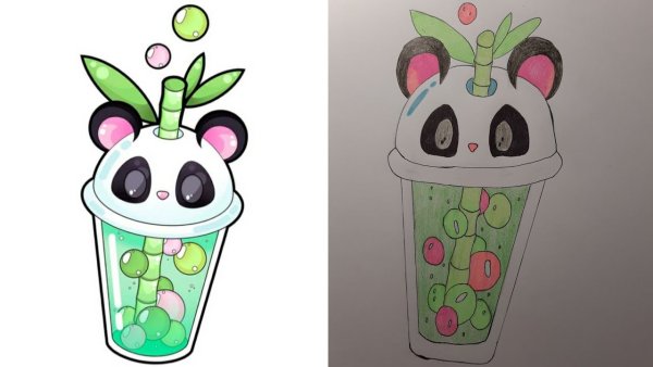 Милые красивые стаканчики срисовка