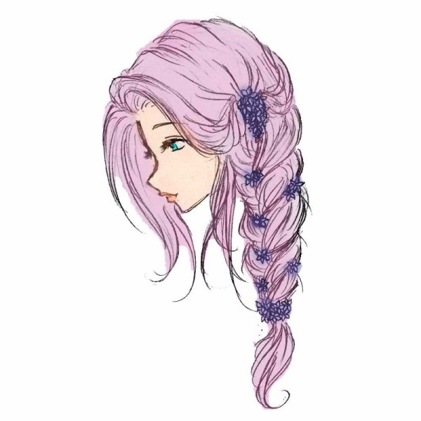 Девушка с косичками рисунок