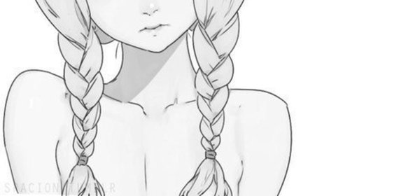 Девушка с косой рисунок карандашом