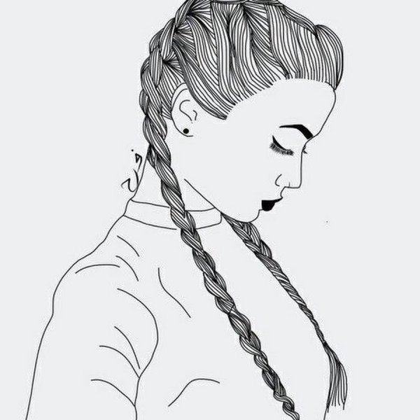 Девочка с косичками рисунок