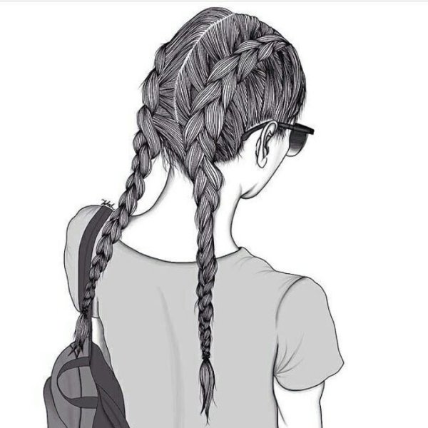 Рисунки для срисовки девочка с косичками