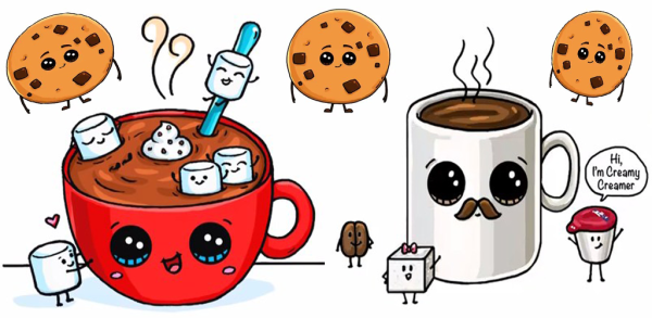 Рисунки маленькие еда и напитки