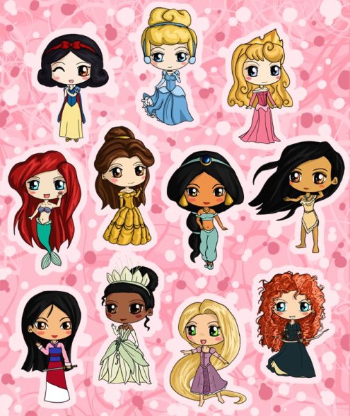 Чиби принцессы Диснея