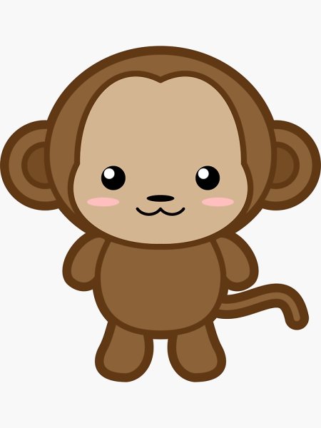 Стикер обезьянка Каваи
