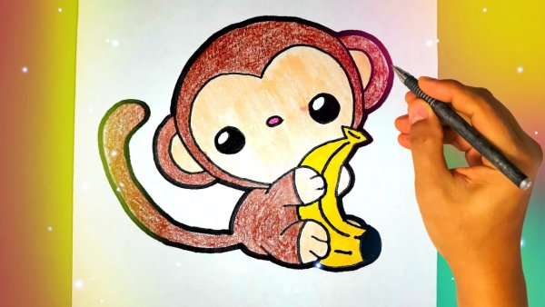 Рисунок обезьяны для срисовки