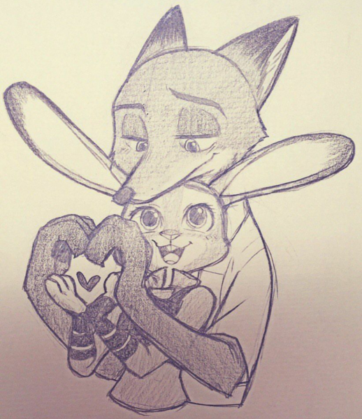 Джуди и ник любовь карандашом